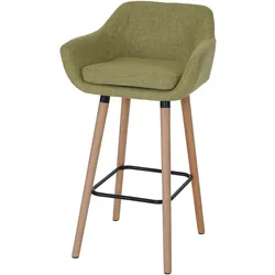 Barhocker Vaasa T381, Barstuhl Tresenhocker MVG-zertifiziert ~ Textil, hellgrün