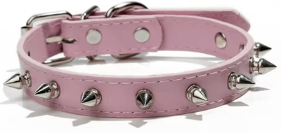 Inspire Curations RebelPaws Adjustable Studded Pet Collar pink s