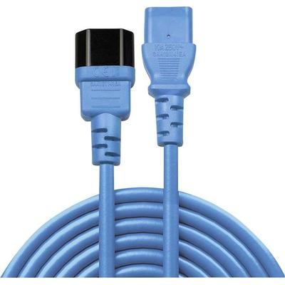 LINDY Strom Verlängerungskabel [1x Kaltgeräte-Stecker C14 - 1x Kaltgeräte-Buchse C13] 2.00 m Blau