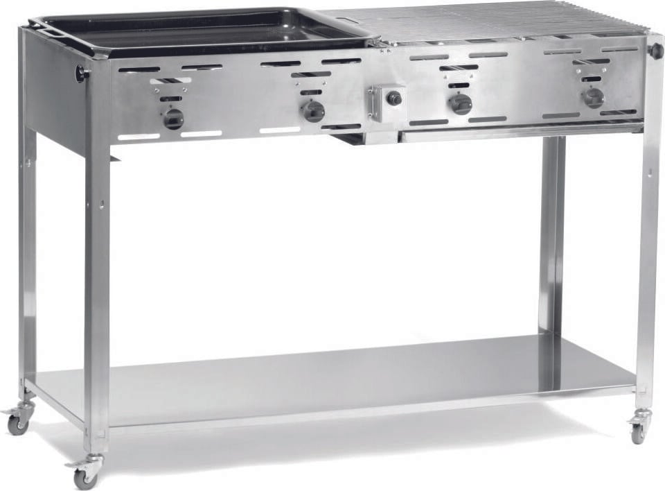Hendi Grill-Master Quattro gasbarbecue met RVS frame en vier instelbare branders