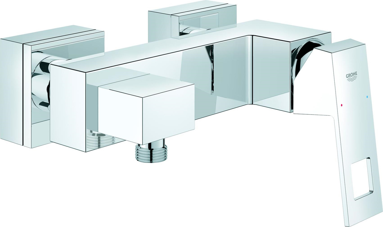 Grohe Eurocube douchekraan met wandmontage en waterbesparende functie, chroom - 23145000