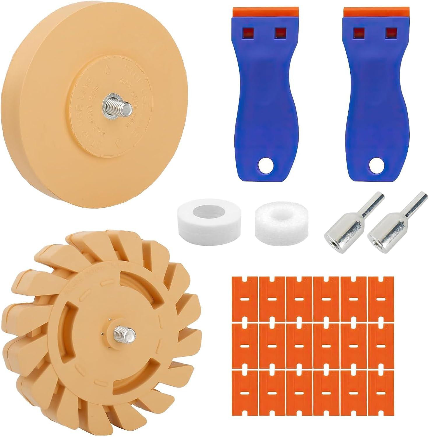 Set van 2 Foliegum Lijmverwijderingsmesjes van milieuvriendelijk rubber, 100 mm