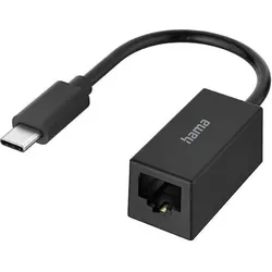 Hama RJ45 USB Typ C — RJ45 (USB-C, RJ45 (1x)), Netzwerk Adapter, Schwarz