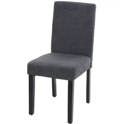 Décoshop26 - Esszimmer-/Küchenstuhl mit anthrazitgrauem Stoffbezug und dunklen Beinen modernes Design 04_0002322