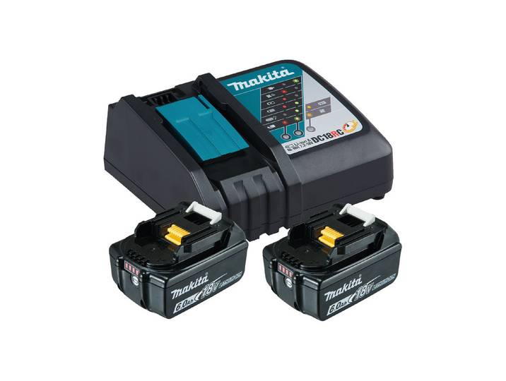 Makita Akku Starter-Kit mit Dc18Rc Ladegerät und 2 Akkus 18 V 6 Ah