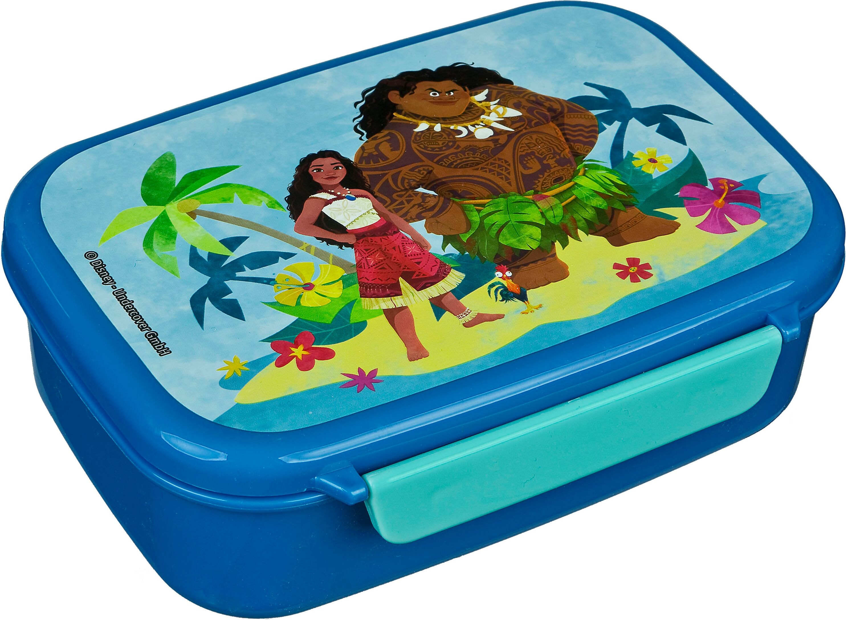 Lunchbox SCOOLI "Brotzeitdose + Trinkflasche, Vaiana", Kinder, Gr. B/H/L: 13,5cm x 6cm x 18cm, blau (vaiana), Kunststoff, Lebensmittelaufbewahrungsbehälter Lunchbox, mit Trinkflasche vaiana B/H/L: 13,5cm x 6cm x 18cm