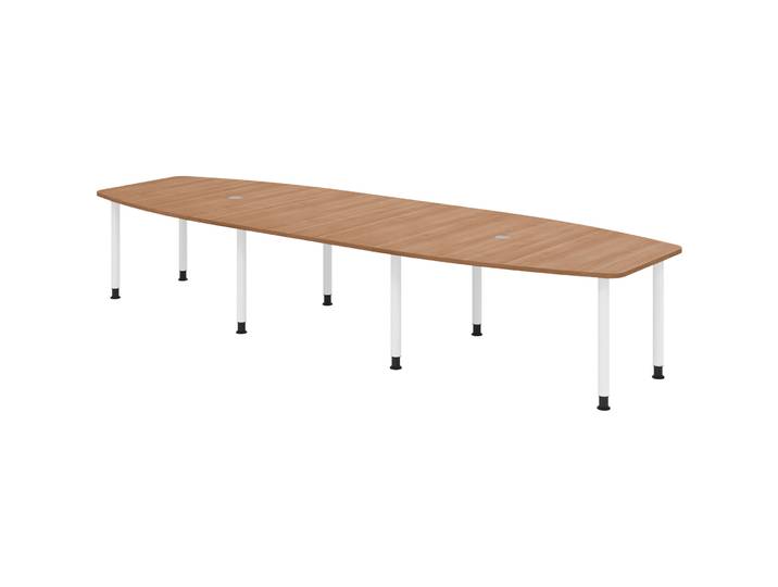 Besprechungstisch Office Nuss 400 x 130 cm - Farbe: Nussbaum/Weiss - Besprechungstisch