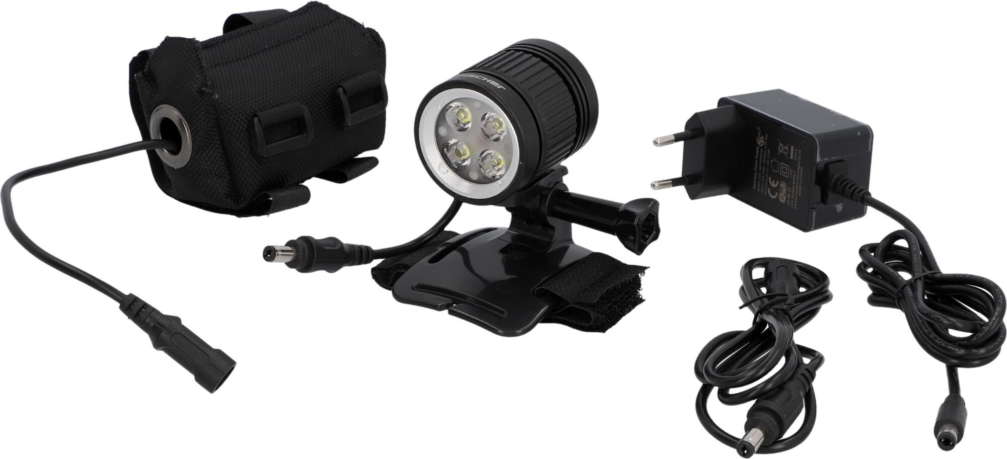 Stirnlampe FISCHER FAHRRAD "LUMOZ H1600", schwarz, Mobilleuchten, Stirnlampe