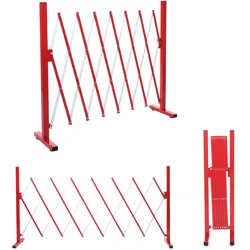 Absperrgitter HWC-B34, Scherengitter Zaun Schutzgitter ausziehbar, Alu rot-weiß ~ Höhe 103cm, Breite 28-200cm