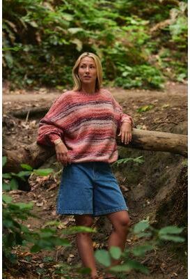 O'Neill s Bayou Stripe Long Sleeve Sweater in Chocolate, Size 2XL, Acrylic/Elastane/Polyester