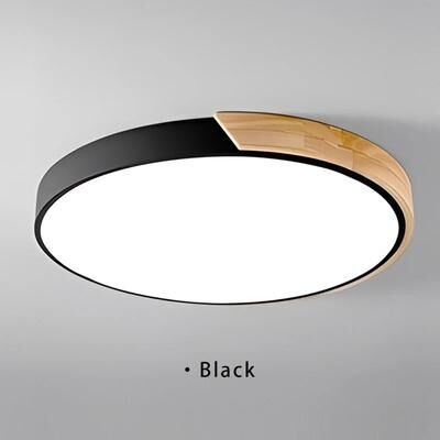 Uplifted Finds Nordic LED Ceiling Light Wooden Macaroon Circular Ceiling Lamp Modern Simple Indoor Lighting d23cm 16w white Light black