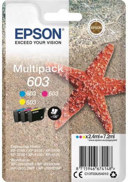 Epson 603 3-Farve Sampak Blækpatron, 7.2ml