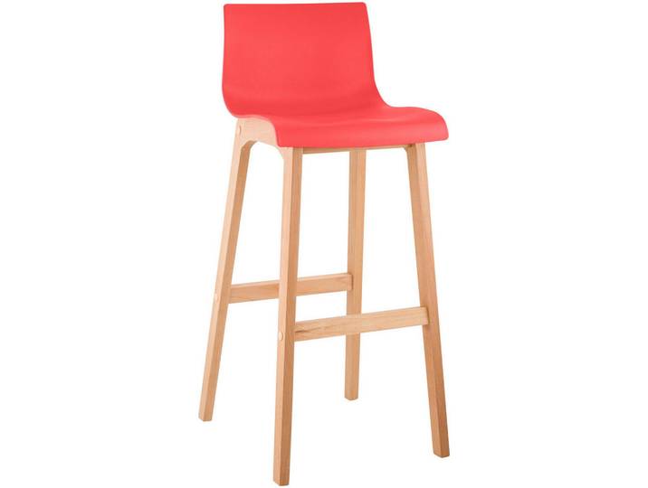 CLP Barhocker Holz Rot, 41x102x46 cm, Esszimmer, Barmöbel, Barhocker