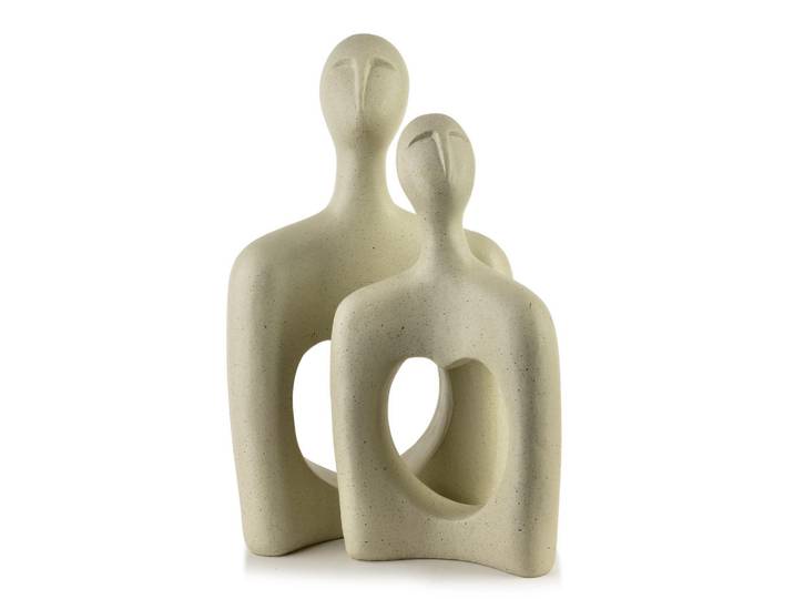 Mondex Dekofiguren-Set Manon 2-tlg Beige 15x31/20x36cm, Kunststoff, 22x38x22 cm, Dekoration, Dekofiguren & Skulpturen, Dekoobjekte