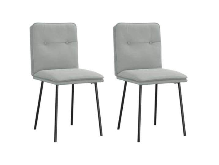 HMDNGOUT Esszimmerstühle 2 STK. Hellgrau Samt Metallgestell, Sperrholz, dicker Schaumstoff, Samtbezug, ergonomisch, Esszimmer, Wohnzimmer