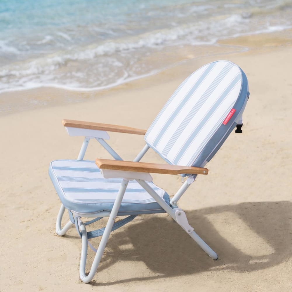 Flamingueo Chaise plage inclinable rembourrée bleue Bleu 62x89x63cm