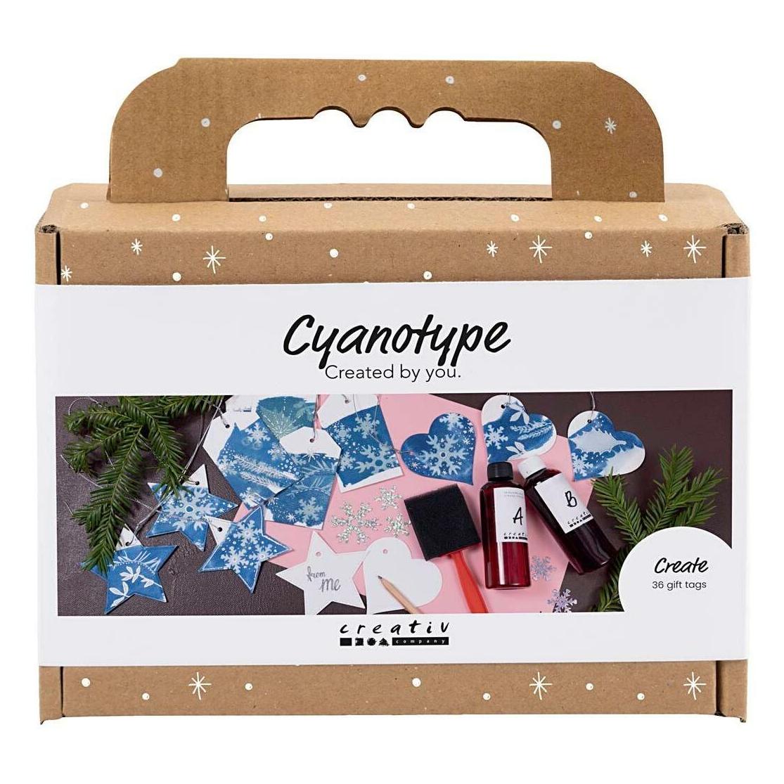 Creativ Company Mini Craft Kit Cyanotype - Gift labels - blue - silver (977855) (977825)