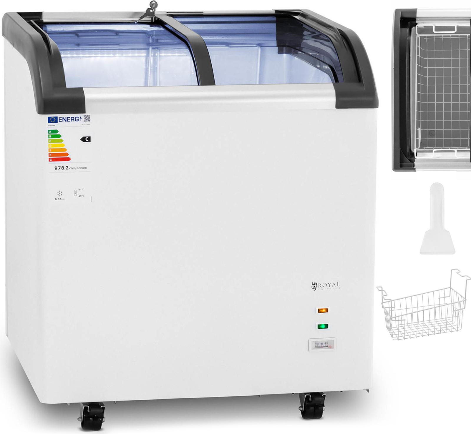 Verglaste Gefriertruhe für Tiefkühlkost 180 l 180 W