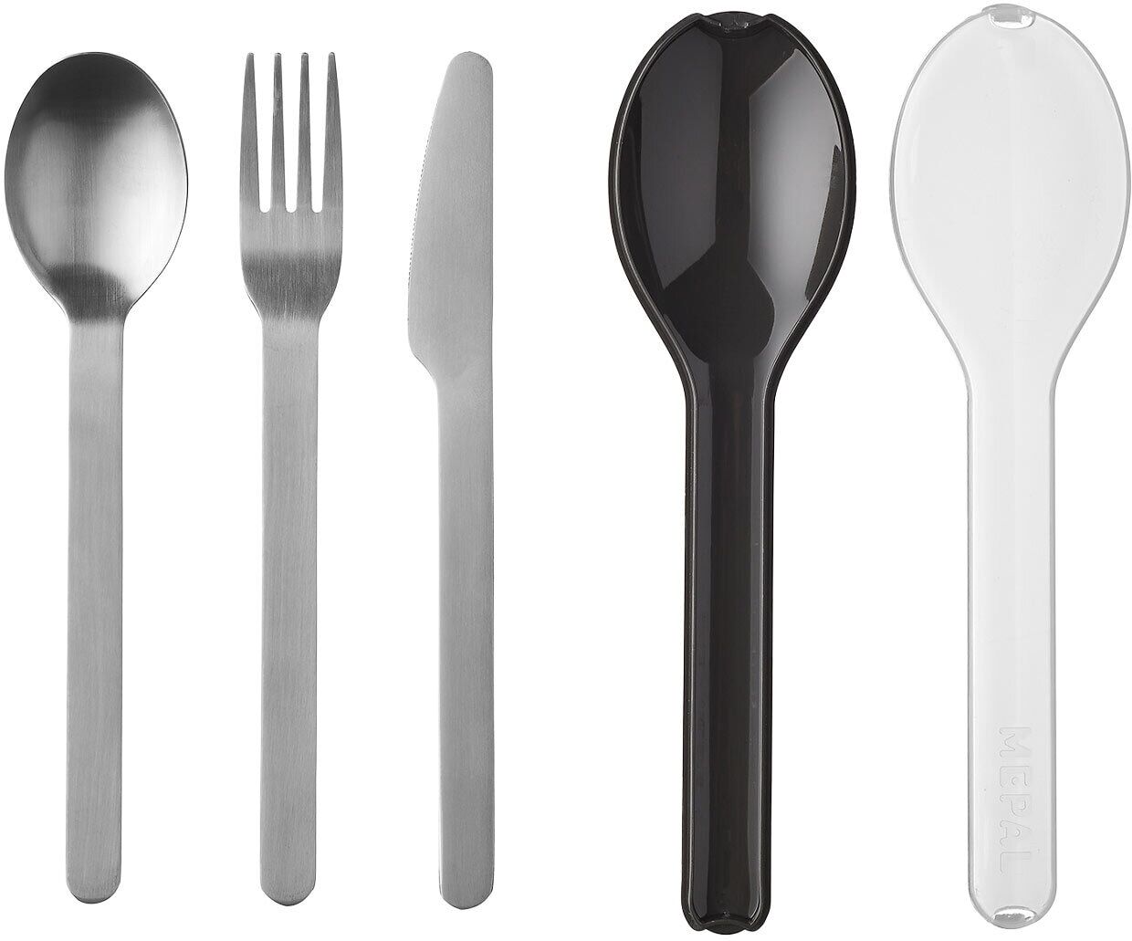 Besteck-Set MEPAL "Besteck-Set Ellipse", schwarz (nordic schwarz), Essbesteck-Sets, Besteck-Set