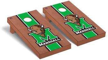Skip's Garage Marshall Thundering Herd Rosewood Cornhole Board Set