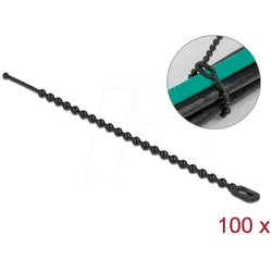 DELOCK 19566 - Blitzbinder wiederverwendbar L 100 x B 2,4 mm schwarz 100 Stück