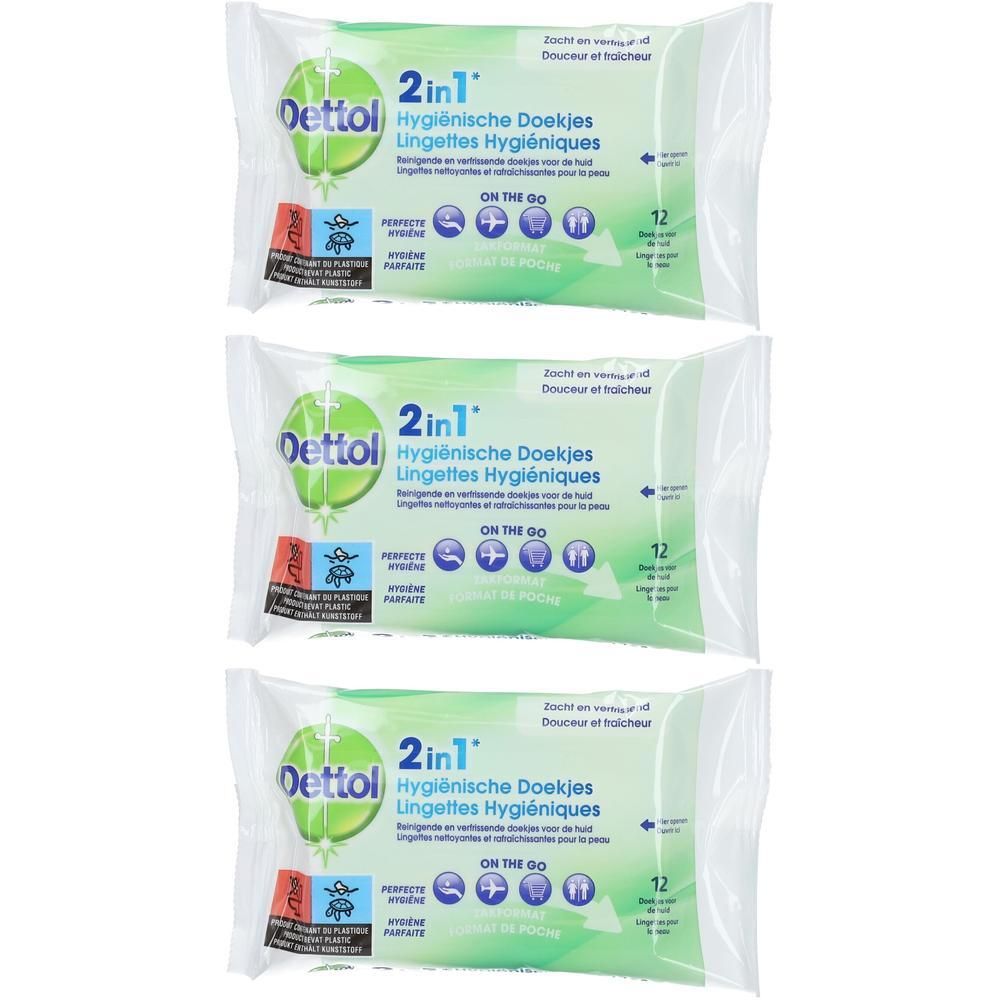 Dettol Hygiëne Doekjes 2in1 x3 3x12 St Tücher