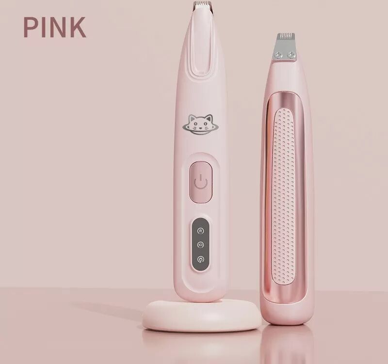 INF Tondeuse pour animaux lavable : Rechargeable, lumière LED, silencieuse et étanche Rose