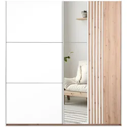 SCHWEBETÜRENSCHRANK ATROX 203/215/65 cm 2-türig mit Spiegel Weiß