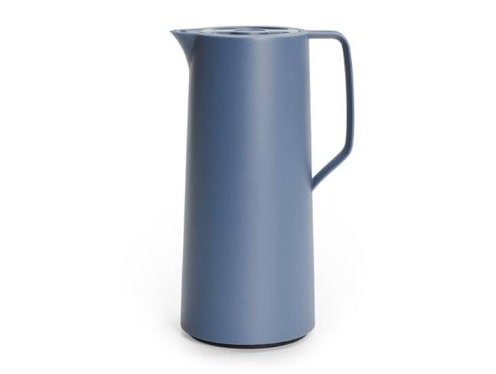 Emsa Motiva Isolierkanne 1l, Kaffeekanne Thermo mit Quick-Press-Verschluss, Thermoskanne hält 12h heiß, 24h kalt, Glaskolben, Made in Germany, nordisches Design, nord blau, N41703