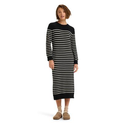 Strickkleid ROXY "Cool Waves", Damen, Gr. M, US-Größen, schwarz-weiß (anthrazit), Obermaterial: 52% Viskose, 28% Polyester, 20% Nylon., Kleider Strickkleid