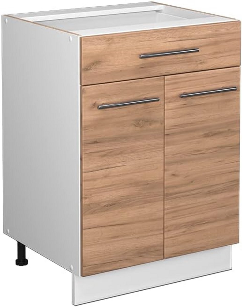 Moderne Keukenkast Ladeonderkast met Deuren en Open Plank Hoogglans Keukenmodule Systeem
