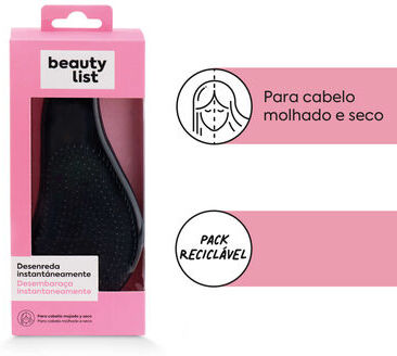 Beauty List Escova de Cabelo Desembaraçadora Preta