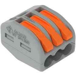 Wago 222-413 Verbindungsklemme mit Hebeln,für alle Leiterarten,max. 4 mm2,grau 222413  - 50 Stück