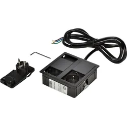 Kopp 939634017 VersaHIT Dual - 2 Schutzkontaktsteckdosen, Farbe: schwarz matt