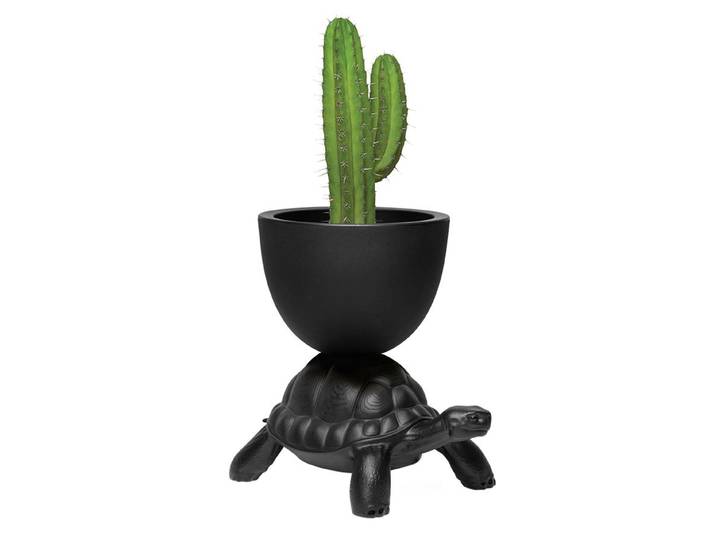 QEEBOO vase TURTLE CARRY PLANTER (Noir - Polyéthylène)
