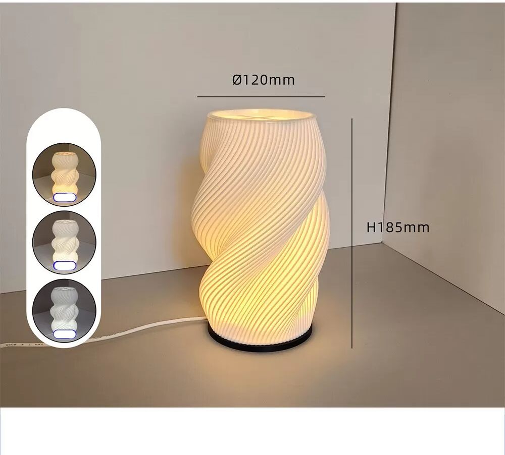 INF USB Dimmbare 3D-gedruckte Vasen-Tischlampe - Kreatives Ambiente-Nachtlicht