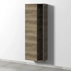 Sanipa 3way Stauraumschrank mit 1 Tür und offenen Fächern, Eiche-Nebraska SM18037