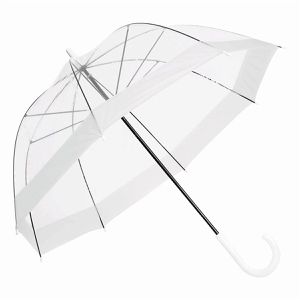 Böttcher-AG Regenschirm Glockenschirm Honeymoon, transparent, manuell, Ø 83 cm, 81,5 cm, Stockschirm