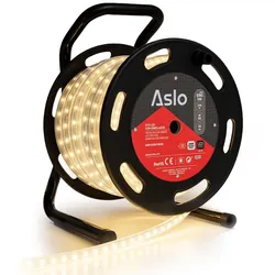 7W LED-Band auf Aufwickler 25m - Lichterkette Weiß 4000K - Für Innen- und Außenbereich Fassade Haus Veranstaltung ASLO