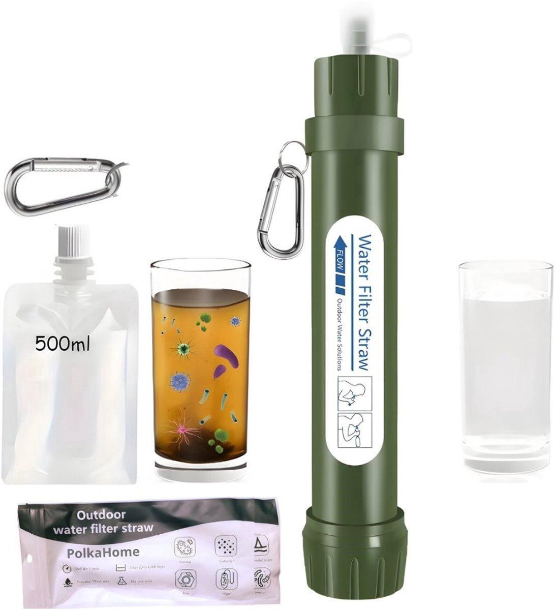 PolkaHome Waterfilter Survival Filter voor 4000L – Waterzuiveringsapparaat voor Outdoor en Survival