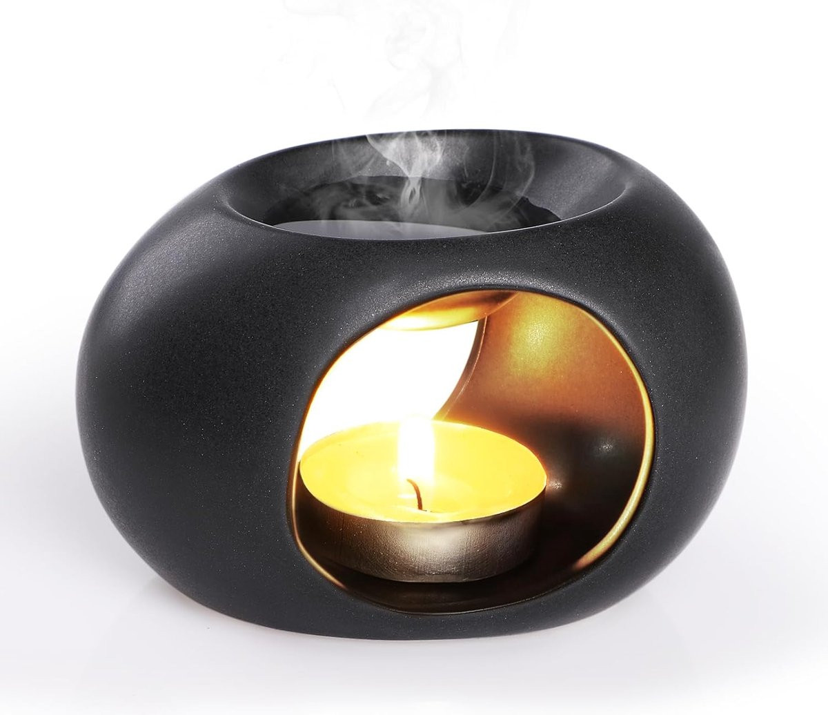 Keramische Wax Melt Brander en Aromatherapie Diffuser - Zwart