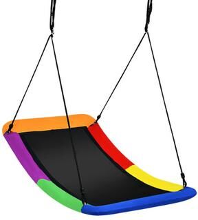 Costway 700lb Giant 60 Inch Platform Tree Swing for Kids and Adults-Multicolor