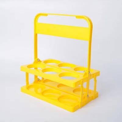 Inspired Finds Portable Foldable Beer & Beverage Rack Durable Cup Organizer And Bottle Holder For Parties & Travel yellow 6holes