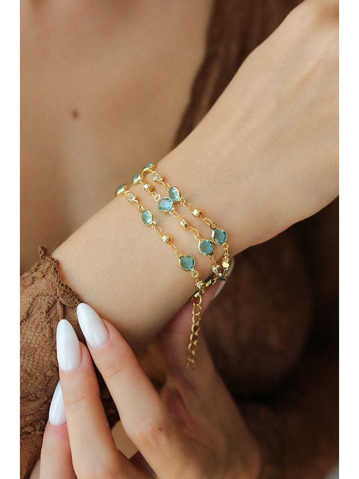 Pierres delicates Vergold. Armkette mit Edelsteinen - onesize