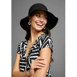 Sonnenhut LAURA SCOTT, Damen, schwarz, Web, Kunstfaser, unifarben, festlich, Hüte, im eleganten Look, knautsch und faltbar