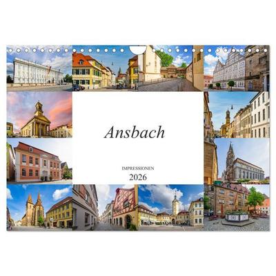 Ansbach Impressionen (Wandkalender 2026 DIN A4 quer), CALVENDO Monatskalender