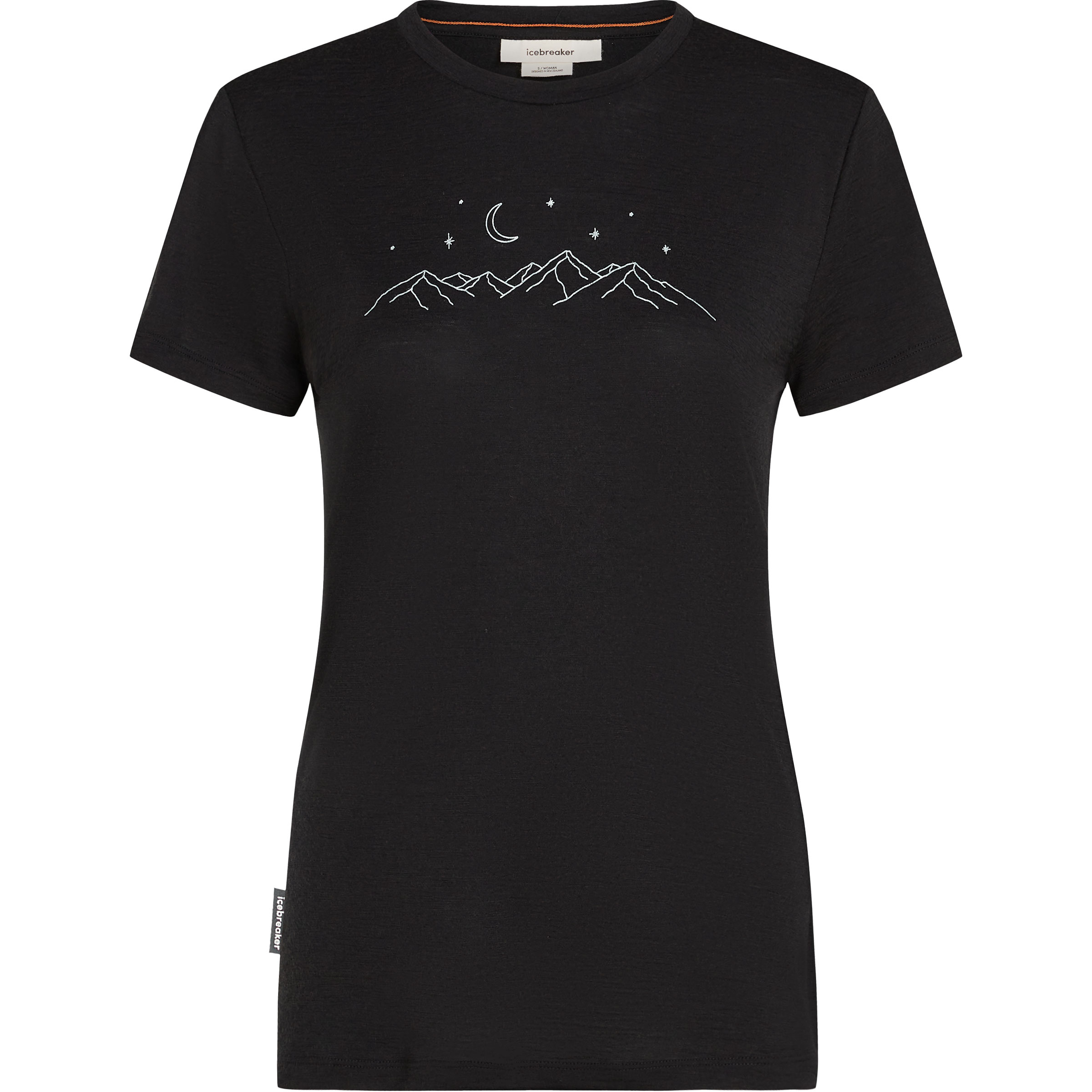 Icebreaker 150 Tech Lite Sparkling Stars Damen T-Shirts schwarz Größe L Trekking Hautfreundlich Merinowolle