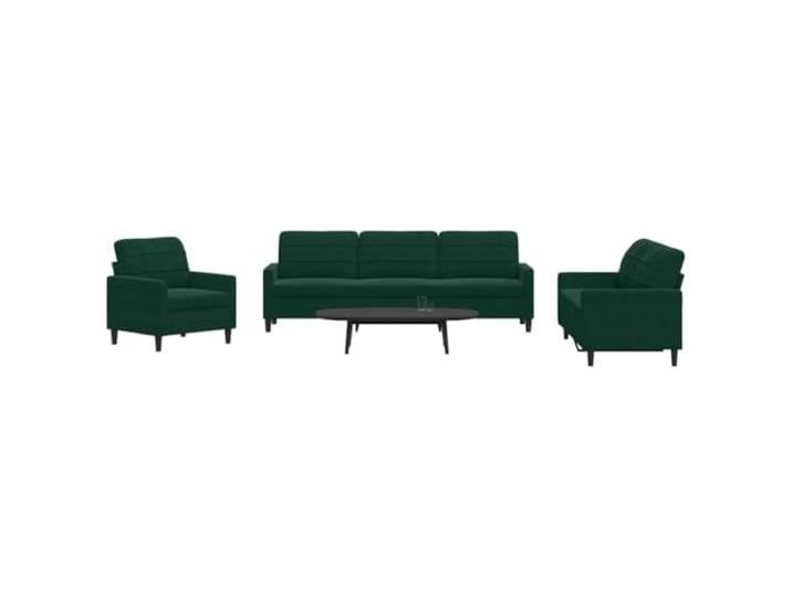 HEFZGDB 4-TLG. Sofagarnitur mit Kissen Dunkelgrün Samt, Weiches Velours Material und Robustes Metallgestell für Langlebigkeit, Bequeme Polsterung und Vielseitiger Hocker, Modernes
