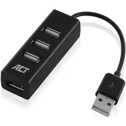 ACT AC6205 (USB-A, 4 Ports), Dockingstation + USB Hub, Schwarz