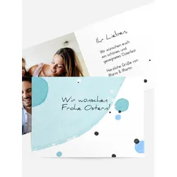 Osterkarten selbst gestalten mit Spruch und Fotos im Onlinedesigner bei Meine-Kartenmanufaktur.de